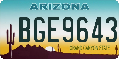 AZ license plate BGE9643