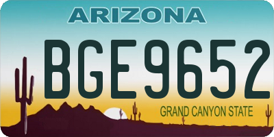 AZ license plate BGE9652