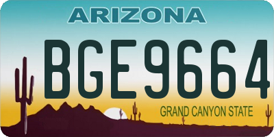 AZ license plate BGE9664