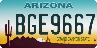 AZ license plate BGE9667