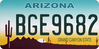AZ license plate BGE9682