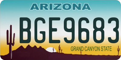 AZ license plate BGE9683