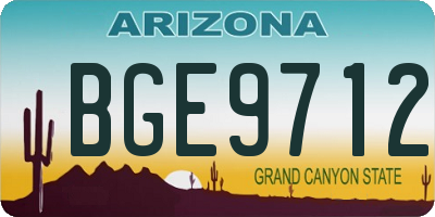 AZ license plate BGE9712