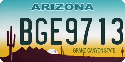 AZ license plate BGE9713