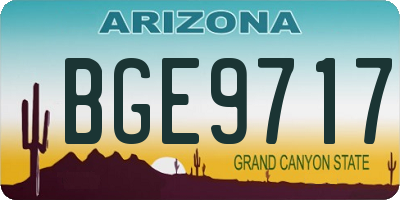 AZ license plate BGE9717