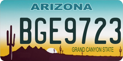 AZ license plate BGE9723