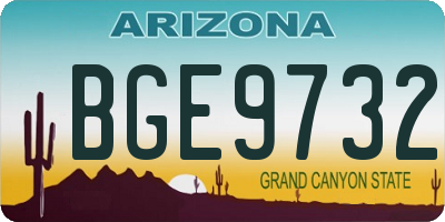 AZ license plate BGE9732