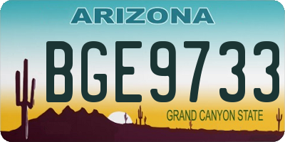AZ license plate BGE9733