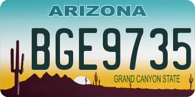 AZ license plate BGE9735