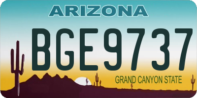 AZ license plate BGE9737