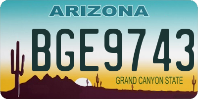 AZ license plate BGE9743