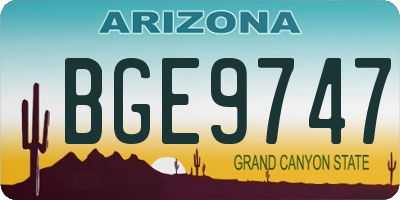 AZ license plate BGE9747