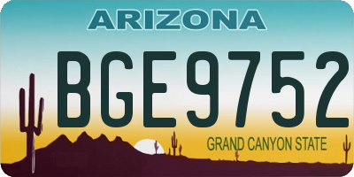 AZ license plate BGE9752