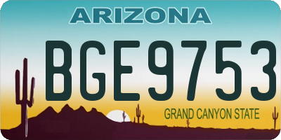 AZ license plate BGE9753