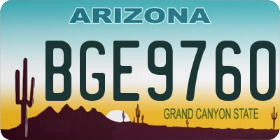 AZ license plate BGE9760