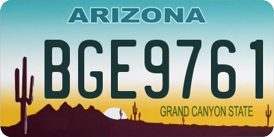 AZ license plate BGE9761