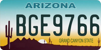 AZ license plate BGE9766
