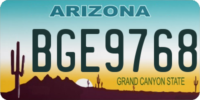 AZ license plate BGE9768