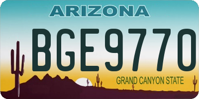 AZ license plate BGE9770