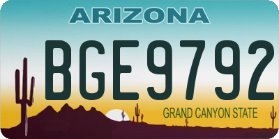 AZ license plate BGE9792