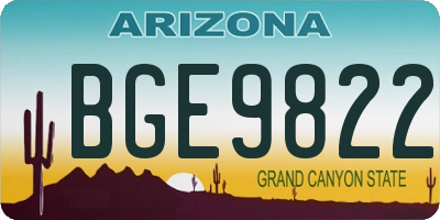 AZ license plate BGE9822