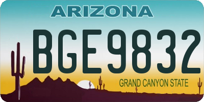 AZ license plate BGE9832