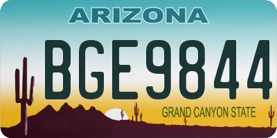 AZ license plate BGE9844