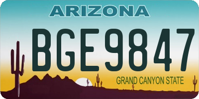 AZ license plate BGE9847