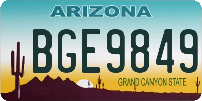 AZ license plate BGE9849