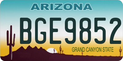 AZ license plate BGE9852