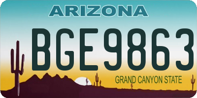 AZ license plate BGE9863