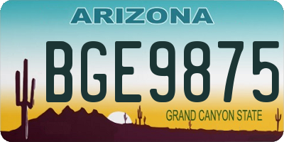 AZ license plate BGE9875