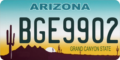AZ license plate BGE9902