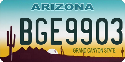 AZ license plate BGE9903