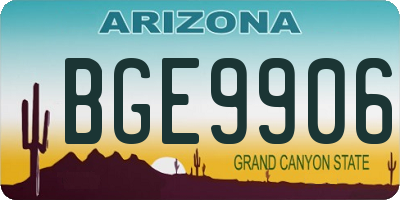 AZ license plate BGE9906
