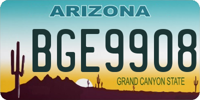 AZ license plate BGE9908