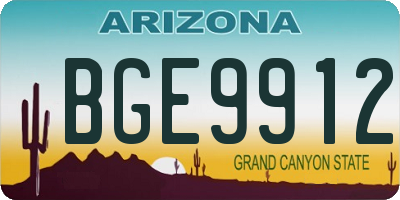 AZ license plate BGE9912