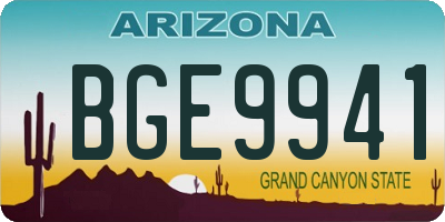 AZ license plate BGE9941