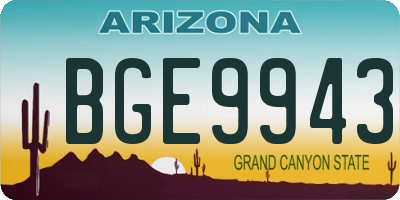 AZ license plate BGE9943