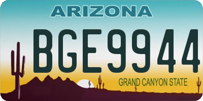 AZ license plate BGE9944