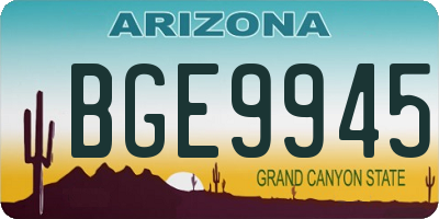 AZ license plate BGE9945