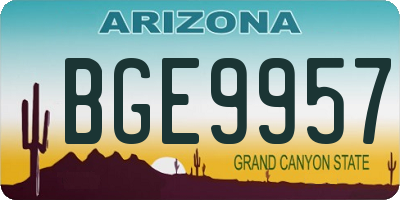 AZ license plate BGE9957