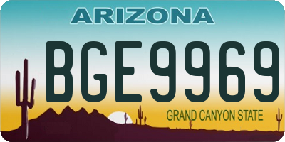 AZ license plate BGE9969
