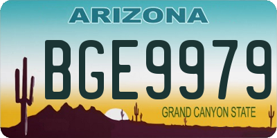 AZ license plate BGE9979