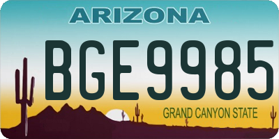 AZ license plate BGE9985