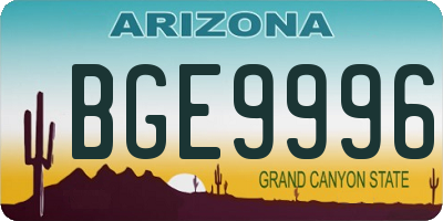 AZ license plate BGE9996