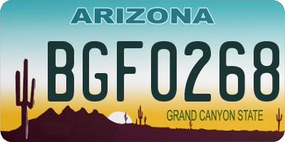 AZ license plate BGF0268