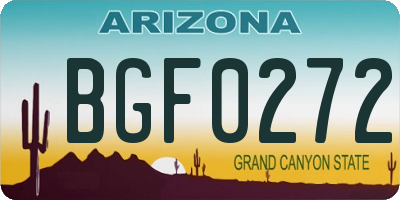 AZ license plate BGF0272