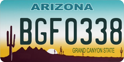 AZ license plate BGF0338