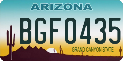 AZ license plate BGF0435
